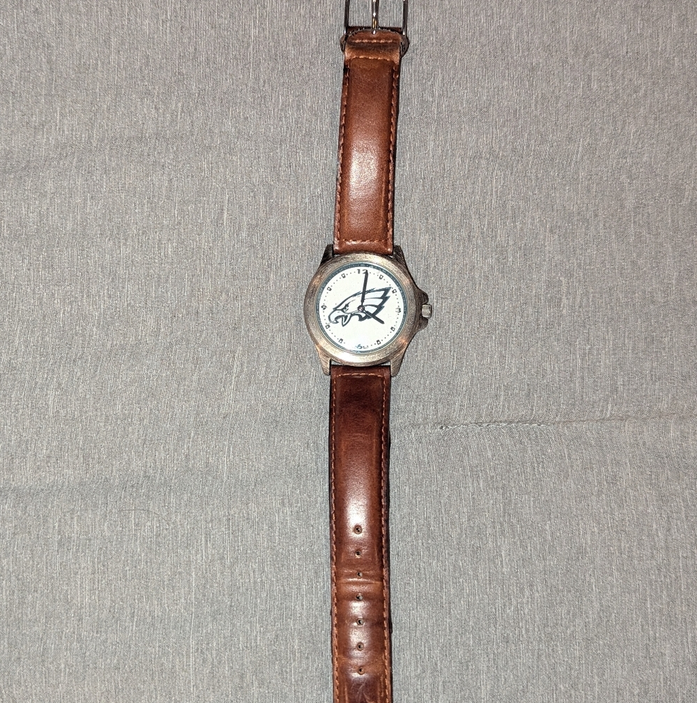LOGO by Lori Goldstein Silver Watch with Brown Strap